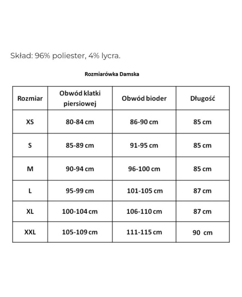 rozmiarówka szlafrok damski rozmiarówka szlafrok damski
